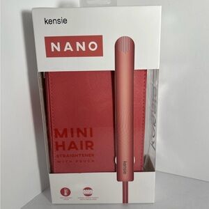 Kensie Pink Nano Mini Hair Straightener- travel straighter - new in box